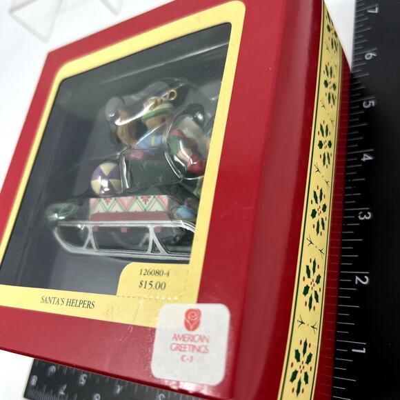 1992 Carlton Cards Heirloom Collection Christmas Santa's Helpers Ornament VTG - Picture 8 of 8